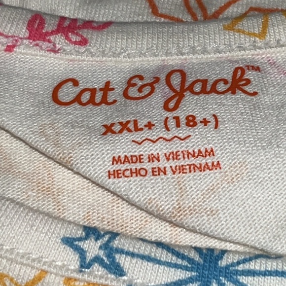 NWT Cat & Jack Girl’s Long Sleeve T-Shirt Dress Cream Snowflake Print XXL 18 - Picture 5 of 8